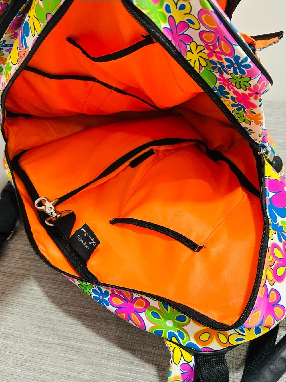 Jetpac Life Is Tennis Backpack Sling Bag 70s Neon Flower Power Lynne Tauchen